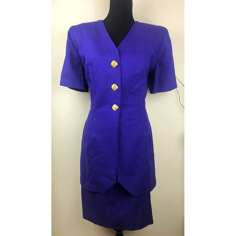 Vtg Danny & Nicole New York Dress Purple - Sz 16